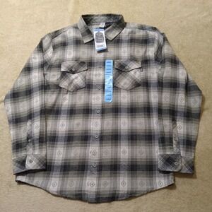 Hurley NWT Iguana Ultra Soft Flannel Long Sleeve Button Up Shirt Men's Large